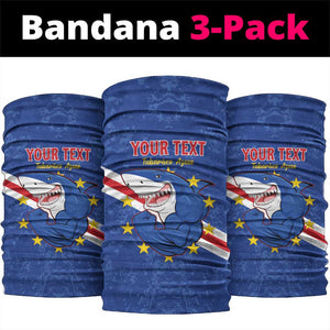 Custom Cabo Verde Football Neck Gaiter Go Tubaroes Azuis LT15
