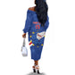 Custom Cabo Verde Football Off The Shoulder Long Sleeve Dress Go Tubaroes Azuis