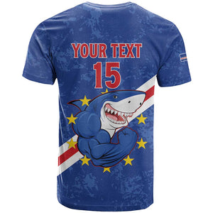 Custom Cabo Verde Football T shirt Go Tubaroes Azuis