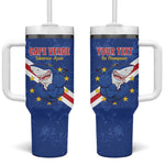 Custom Cabo Verde Football Tumbler With Handle Go Tubaroes Azuis
