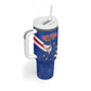 Custom Cabo Verde Football Tumbler With Handle Go Tubaroes Azuis