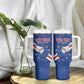 Custom Cabo Verde Football Tumbler With Handle Go Tubaroes Azuis