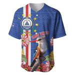 Personalised Cabo Verde Baseball Jersey Grey-Headed Kingfisher Mix Gerbera Daisy