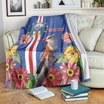 Personalised Cabo Verde Blanket Grey-Headed Kingfisher Mix Gerbera Daisy