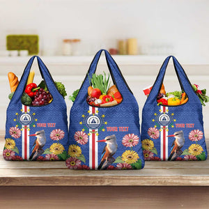 Personalised Cabo Verde Grocery Bag Grey-Headed Kingfisher Mix Gerbera Daisy