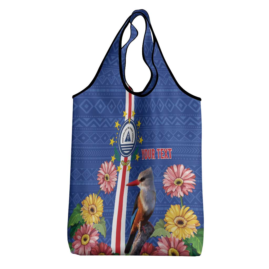 Personalised Cabo Verde Grocery Bag Grey-Headed Kingfisher Mix Gerbera Daisy