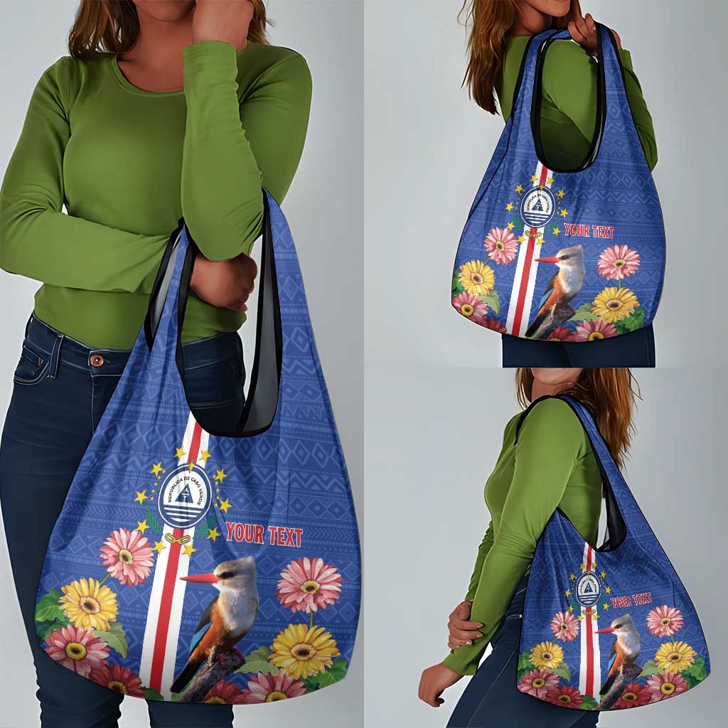 Personalised Cabo Verde Grocery Bag Grey-Headed Kingfisher Mix Gerbera Daisy