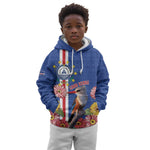 Personalised Cabo Verde Kid Hoodie Grey-Headed Kingfisher Mix Gerbera Daisy