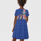 Personalised Cabo Verde Kid Short Sleeve Dress Grey-Headed Kingfisher Mix Gerbera Daisy