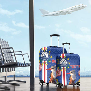 Personalised Cabo Verde Luggage Cover Grey-Headed Kingfisher Mix Gerbera Daisy