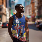 Personalised Cabo Verde Men Tank Top Grey-Headed Kingfisher Mix Gerbera Daisy