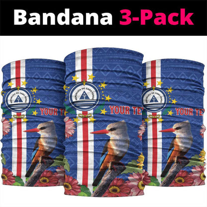Personalised Cabo Verde Neck Gaiter Grey-Headed Kingfisher Mix Gerbera Daisy LT15
