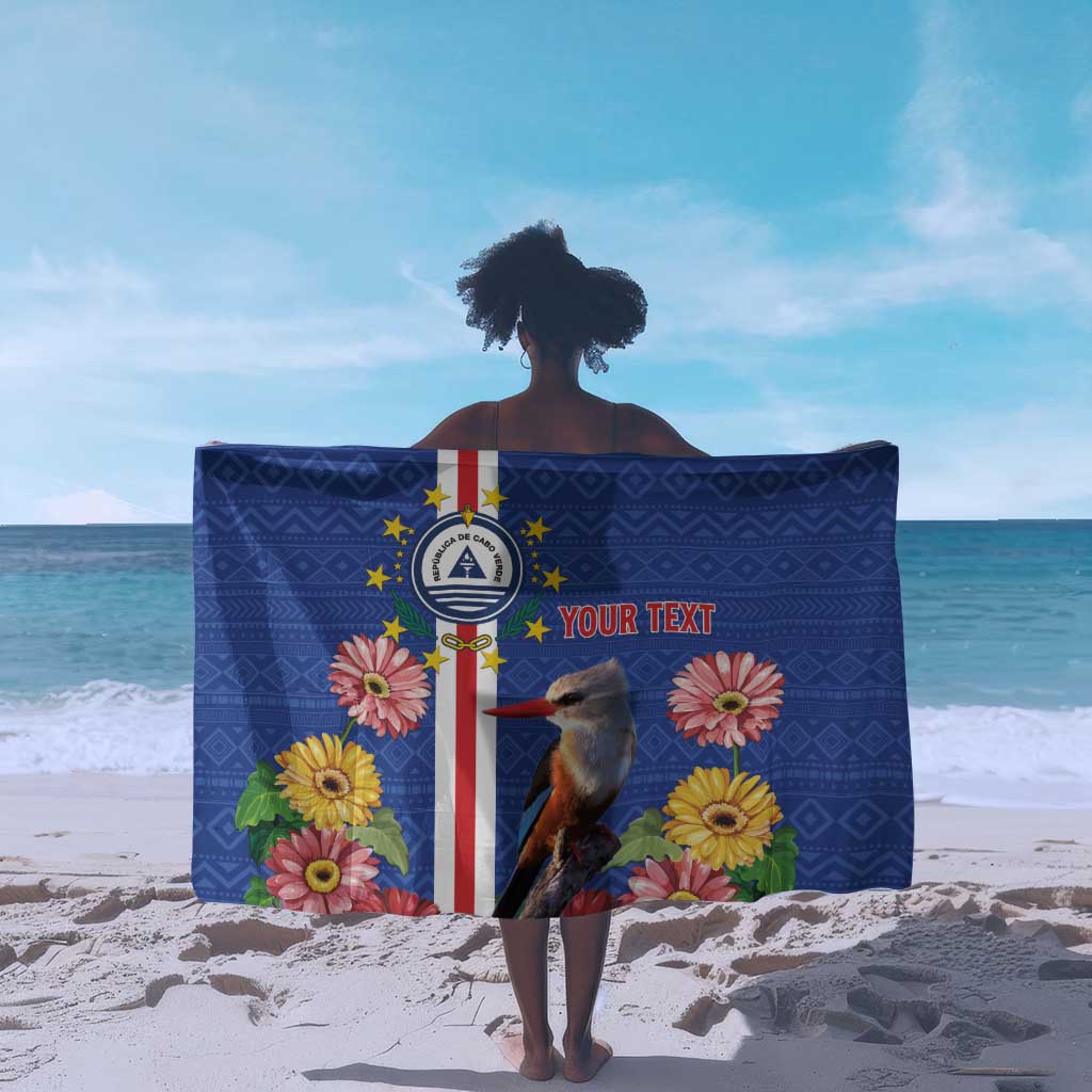 Personalised Cabo Verde Sarong Grey-Headed Kingfisher Mix Gerbera Daisy
