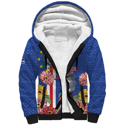 Personalised Cabo Verde Sherpa Hoodie Grey-Headed Kingfisher Mix Gerbera Daisy