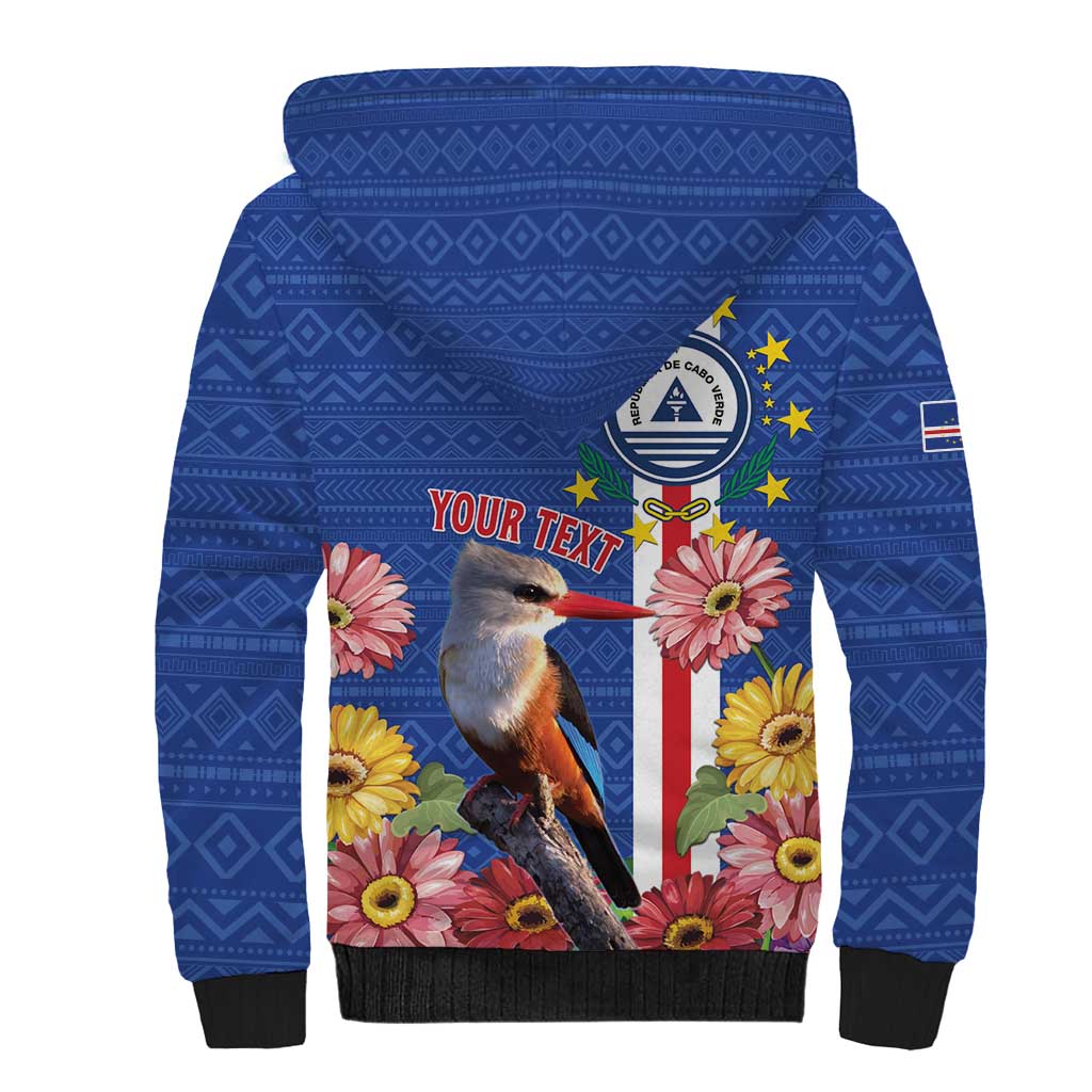 Personalised Cabo Verde Sherpa Hoodie Grey-Headed Kingfisher Mix Gerbera Daisy