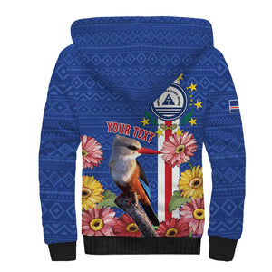 Personalised Cabo Verde Sherpa Hoodie Grey-Headed Kingfisher Mix Gerbera Daisy