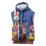 Personalised Cabo Verde Sleeveless Hoodie Grey-Headed Kingfisher Mix Gerbera Daisy - African Pride