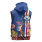 Personalised Cabo Verde Sleeveless Hoodie Grey-Headed Kingfisher Mix Gerbera Daisy - African Pride