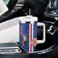 Personalised Cabo Verde Tumbler With Handle Grey-Headed Kingfisher Mix Gerbera Daisy