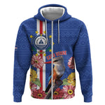 Personalised Cabo Verde Zip Hoodie Grey-Headed Kingfisher Mix Gerbera Daisy