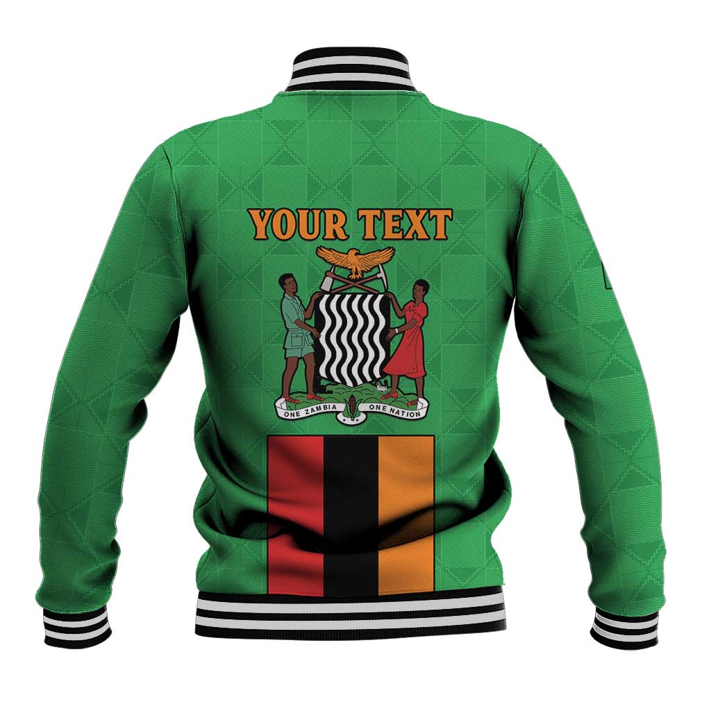 Personalised Afro Zambia Baseball Jacket Flag Style Mix Kente Pattern