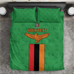 Personalised Afro Zambia Bedding Set Flag Style Mix Kente Pattern