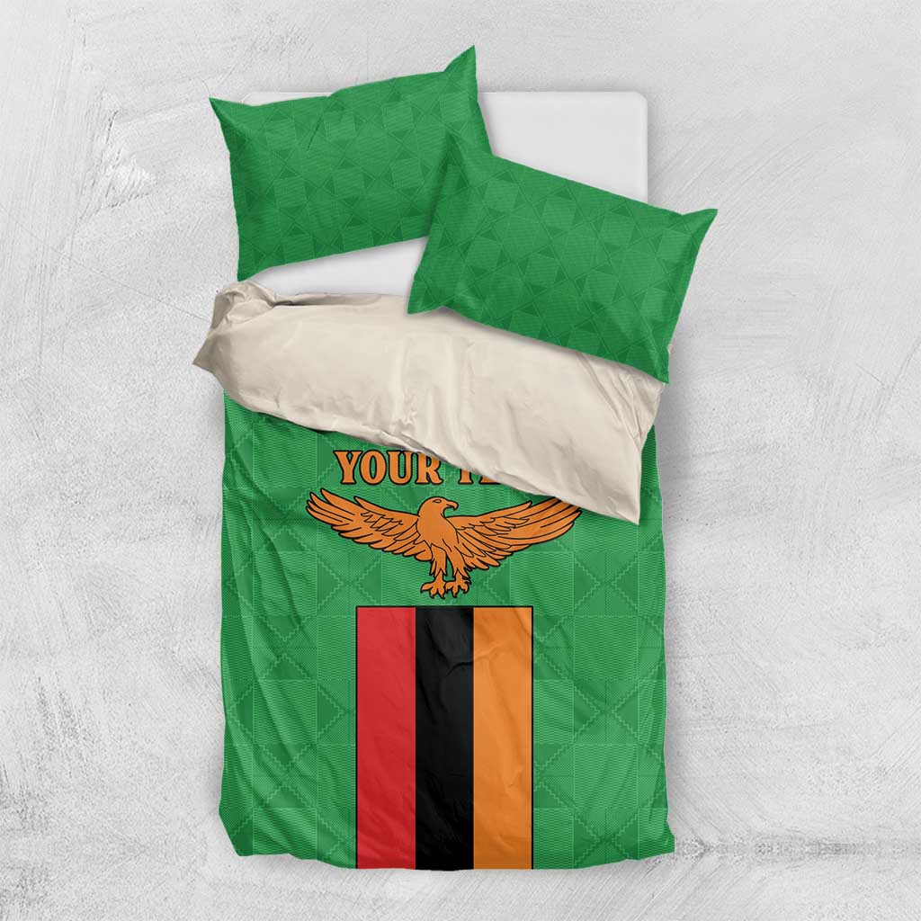 Personalised Afro Zambia Bedding Set Flag Style Mix Kente Pattern