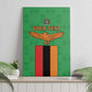 Personalised Afro Zambia Canvas Wall Art Flag Style Mix Kente Pattern
