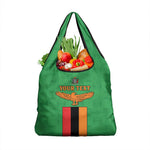 Personalised Afro Zambia Grocery Bag Flag Style Mix Kente Pattern