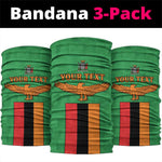 Personalised Afro Zambia Neck Gaiter Flag Style Mix Kente Pattern LT15