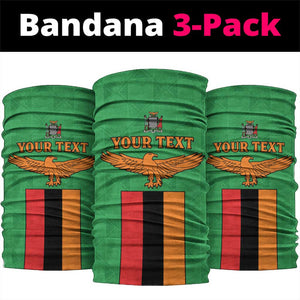 Personalised Afro Zambia Neck Gaiter Flag Style Mix Kente Pattern LT15