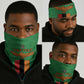 Personalised Afro Zambia Neck Gaiter Flag Style Mix Kente Pattern LT15
