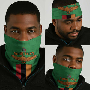 Personalised Afro Zambia Neck Gaiter Flag Style Mix Kente Pattern LT15