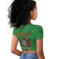 Personalised Afro Zambia Raglan Cropped T shirt Flag Style Mix Kente Pattern