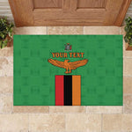 Personalised Afro Zambia Rubber Doormat Flag Style Mix Kente Pattern