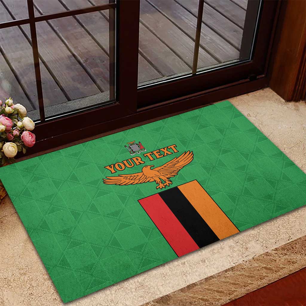 Personalised Afro Zambia Rubber Doormat Flag Style Mix Kente Pattern