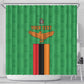 Personalised Afro Zambia Shower Curtain Flag Style Mix Kente Pattern