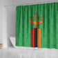 Personalised Afro Zambia Shower Curtain Flag Style Mix Kente Pattern
