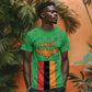 Personalised Afro Zambia T shirt Flag Style Mix Kente Pattern