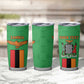 Personalised Afro Zambia Tumbler Cup Flag Style Mix Kente Pattern