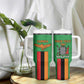 Personalised Afro Zambia Tumbler With Handle Flag Style Mix Kente Pattern