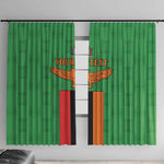 Personalised Afro Zambia Window Curtain Flag Style Mix Kente Pattern