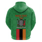 Personalised Afro Zambia Zip Hoodie Flag Style Mix Kente Pattern