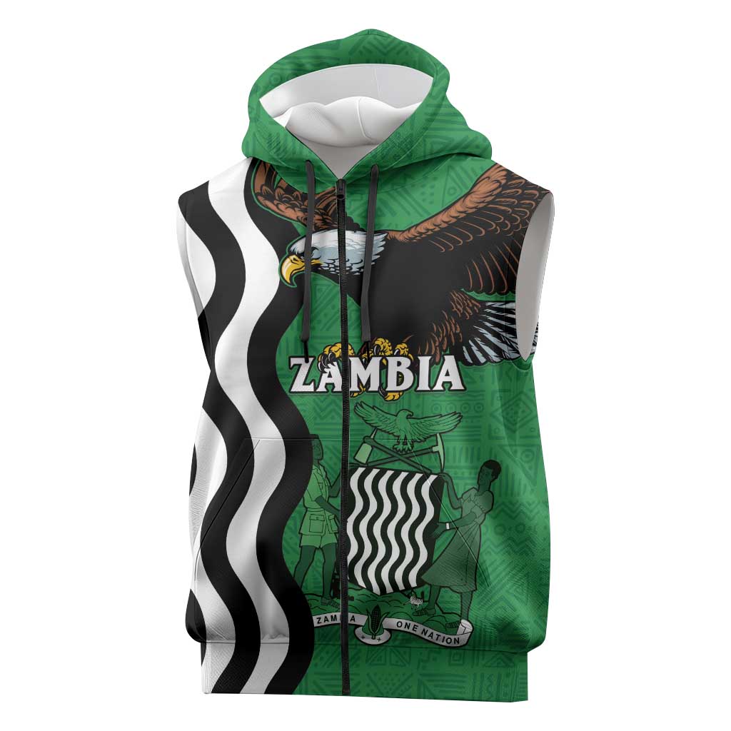 Icitungu ca Zambia Sleeveless Zip Hoodie One Zambia One Nation - African Pride