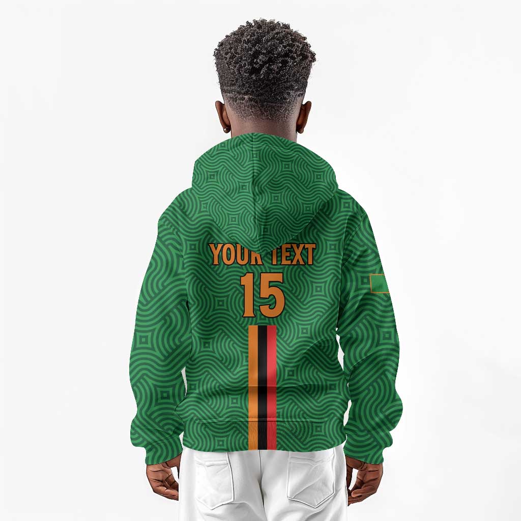Custom Zambia Football Kid Hoodie Go Chipolopolo