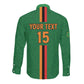 Custom Zambia Football Long Sleeve Button Shirt Go Chipolopolo