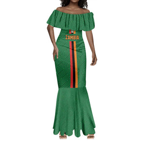 Custom Zambia Football Mermaid Dress Go Chipolopolo