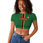 Custom Zambia Football Raglan Cropped T shirt Go Chipolopolo