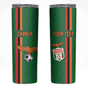 Custom Zambia Football Skinny Tumbler Go Chipolopolo