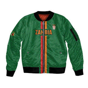 Custom Zambia Football Sleeve Zip Bomber Jacket Go Chipolopolo